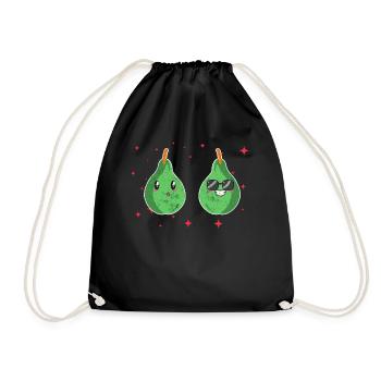 Cute Pear Couple Hugging Pear Fruit Lovers - Turnbeutel - Schwarz - Vorne