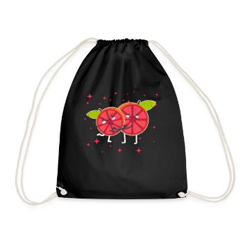 Cute Pomelo Couple Hugging Pomelo Fruit Lovers - Turnbeutel - Schwarz - Vorne