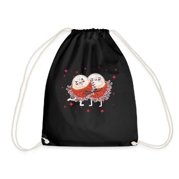 Cute Rambutan Couple Hugging Rambutan Fruit Lovers - Turnbeutel - Schwarz - Vorne