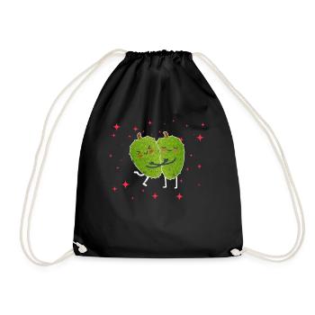 Cute Soursop Couple Hugging Soursop Fruit Lovers - Turnbeutel - Schwarz - Vorne