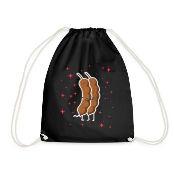 Cute Tamarind Couple Hugging Tamarind Fruit Lovers - Turnbeutel - Schwarz - Vorne