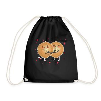 Cute Yellow Onion Couple Hugging YellowOnion Lover - Turnbeutel - Schwarz - Vorne