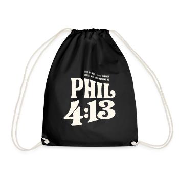 All Things Possible - Philippians 4:13 Christian - Drawstring Bag - black - Front