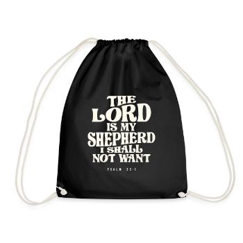 Psaume 23 :1 Le Seigneur me guide - Citation chrétienne - Sac de sport léger - noir - Devant