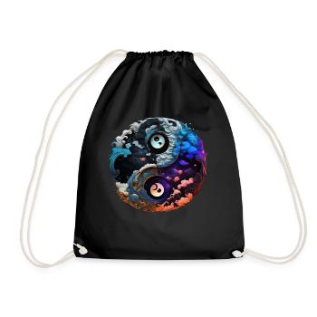 Yin Yang - Turnbeutel - Schwarz - Vorne