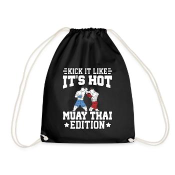Kick it like it's hot Muay Thai Edition - Drawstring Bag - black - Front