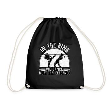 In the ring we dance muay thai elegance - Drawstring Bag - black - Front