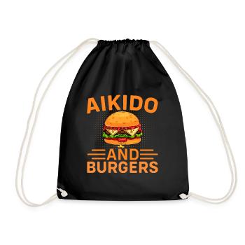 Aïkido et burgers - Sac de sport léger - noir - Devant