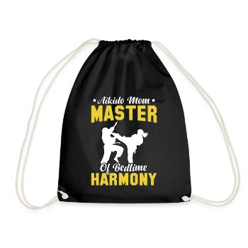 Aikido Mama Meister der Harmonie vor dem Schlafengehen - Turnbeutel - Schwarz - Vorne