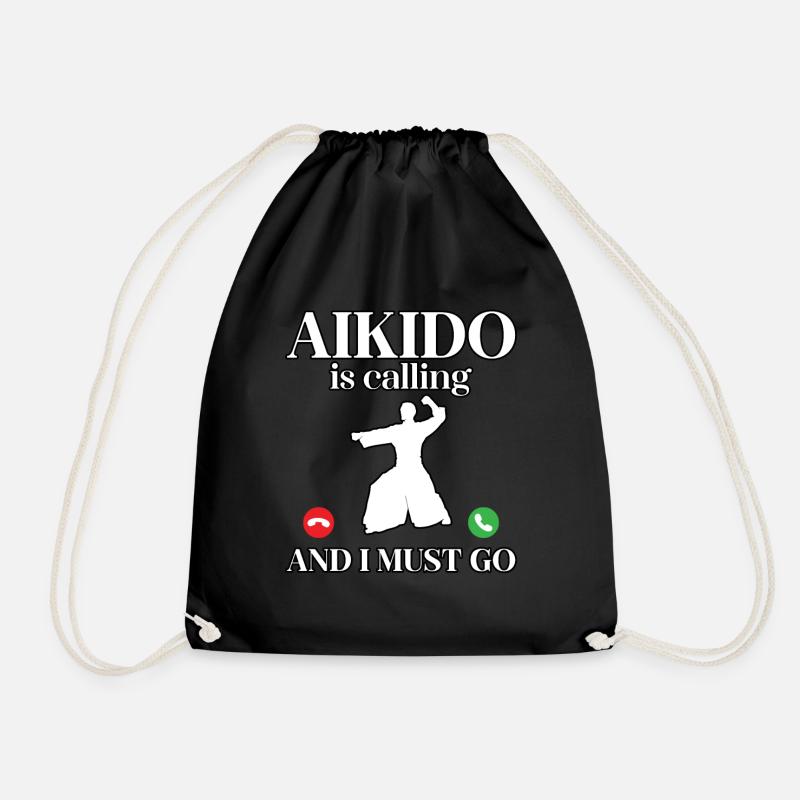 Aikido ruft und ich muss gehen - Turnbeutel - Schwarz
