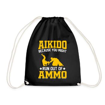 Aikido because you might run out of Ammo - Drawstring Bag - black - Front