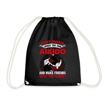 Pourquoi se battre quand on sait faire de l’Aïkido et se faire des amis - Sac de sport léger - noir - Devant
