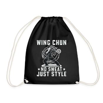 Wing Chun no sweat just style - Drawstring Bag - black - Front