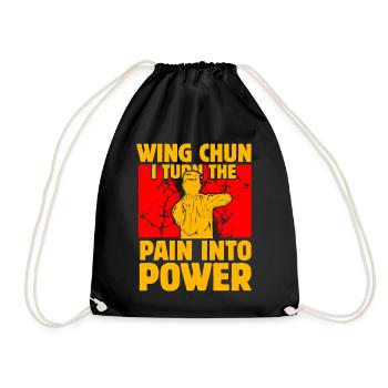 Wing Chun : Je transforme la douleur en Puissance - Sac de sport léger - noir - Devant