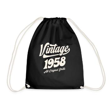 1958 66. Geburtstag Geschenke 66 Jahre alte Männer Frauen - Turnbeutel - Schwarz - Vorne
