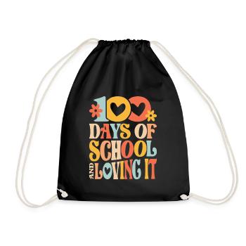 100 Tage Schule und Liebe - Turnbeutel - Schwarz - Vorne