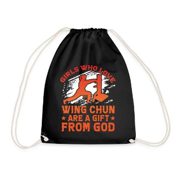 Les filles qui aiment le Wing Chun sont un cadeau de Dieu - Sac de sport léger - noir - Devant