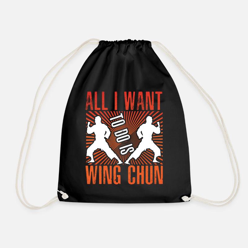 All I want to do is Wing Chun - Drawstring Bag - black