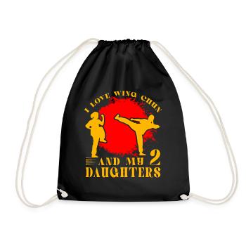 J’adore le Wing chun et mes 2 filles - Sac de sport léger - noir - Devant