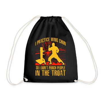 Je pratique le Wing Chun pour ne pas frapper les gens - Sac de sport léger - noir - Devant
