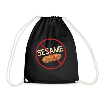 No Sesame Allergy Awareness Warning Allergic - Turnbeutel - Schwarz - Vorne