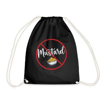 No Mustard Allergy Awareness Warning Allergic - Turnbeutel - Schwarz - Vorne