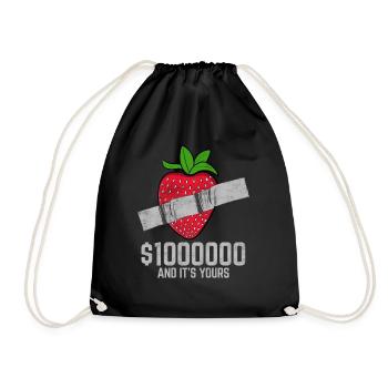 Ruban adhésif fraise amateur de fruits citation drôle - Sac de sport léger - noir - Devant