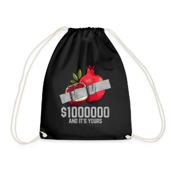 Duct Tape Pomegranate Fruit Lover Funny Quote - Drawstring Bag - black - Front