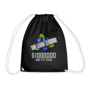 Duct Tape Blueberry Fruit Lover Funny Quote - Drawstring Bag - black - Front