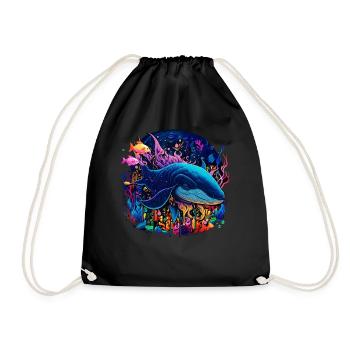 Blue Whale - Turnbeutel - Schwarz - Vorne