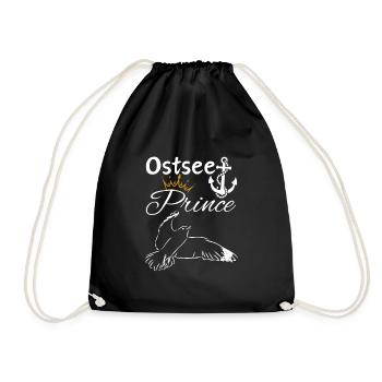 Prince de la mer Baltique-Ancre Prince de la mer Baltique et mouette - Sac de sport léger - noir - Devant