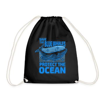 Sauvez les baleines bleues, protégez l’océan - Sac de sport léger - noir - Devant
