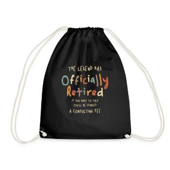 Legend Officially Retired - Funny Retirement - Drawstring Bag - black - Front