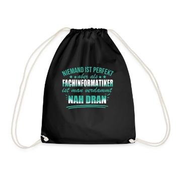 Lustige Fachinformatiker Arbeiter Programmierer - Drawstring Bag - black - Front