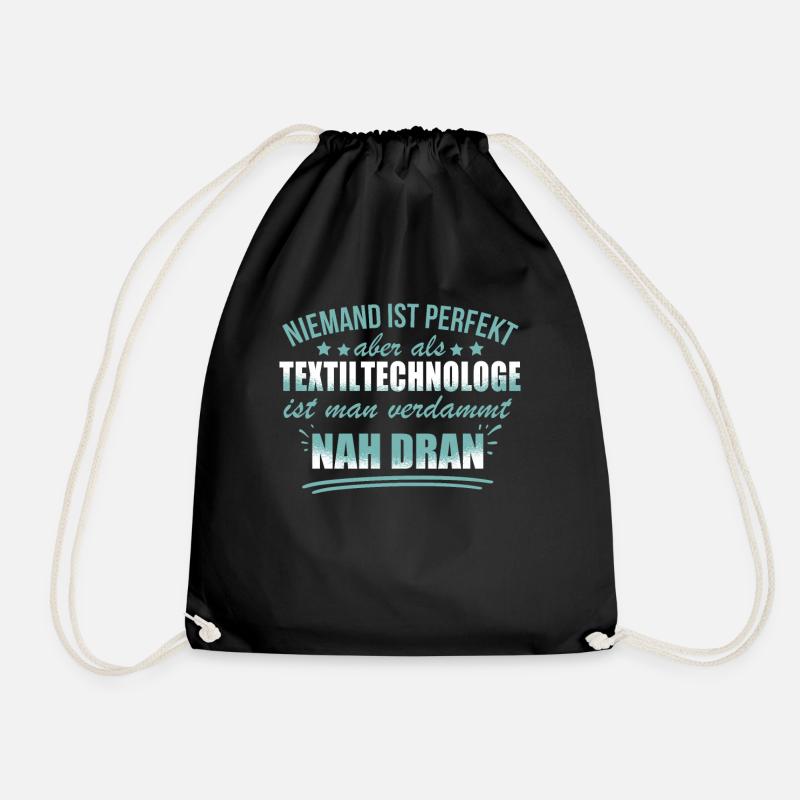 Lustige Textiltechnologe Beruf Textilforschung - Drawstring Bag - black