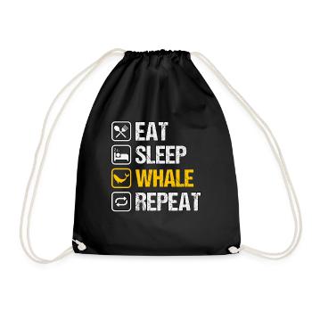 Mangez dormir Baleine Répéter - Sac de sport léger - noir - Devant