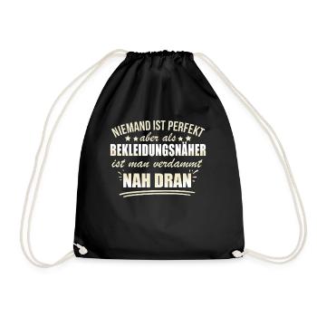 Lustige Bekleidungsnäher Beruf Arbeit Herstellung - Drawstring Bag - black - Front