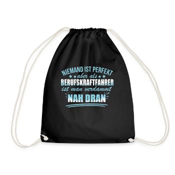 Lustige Berufskraftfahrer Beruf Arbeit Transport - Drawstring Bag - black - Front
