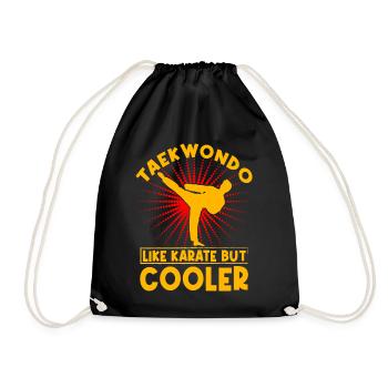 Taekwondo like Karate but Cooler - Drawstring Bag - black - Front