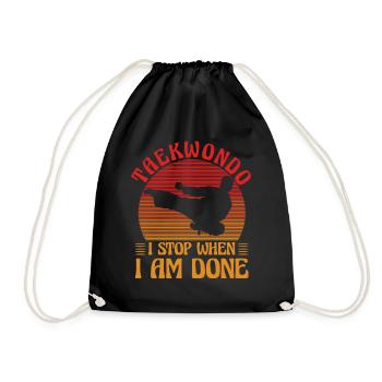 Taekwondo j’arrête quand j’ai fini - Sac de sport léger - noir - Devant
