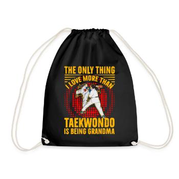 The only thing I love more than Taekwondo is being - Drawstring Bag - black - Front