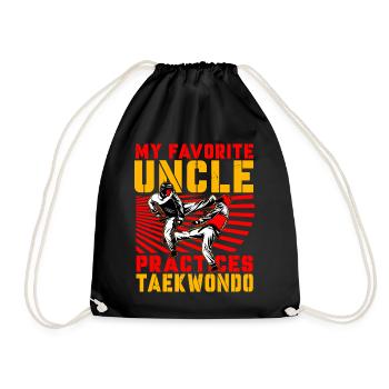 Mein Lieblingsonkel trainiert Taekwondo - Turnbeutel - Schwarz - Vorne