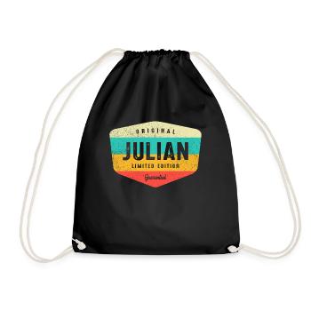 Julian Personalisierter Name - Julian - Turnbeutel - Schwarz - Vorne