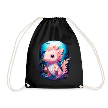 Axolotl - Drawstring Bag - black - Front