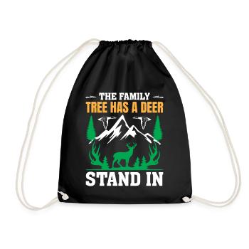 The pedigree has a deer stand in - Drawstring Bag - black - Front