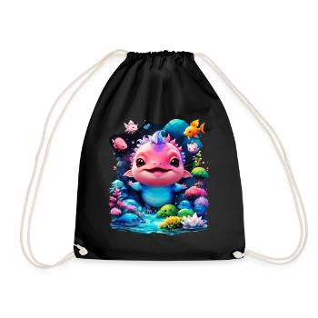 Axolotl - Turnbeutel - Schwarz - Vorne