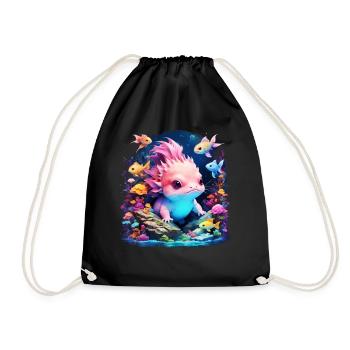axolotl - Sac de sport léger - noir - Devant