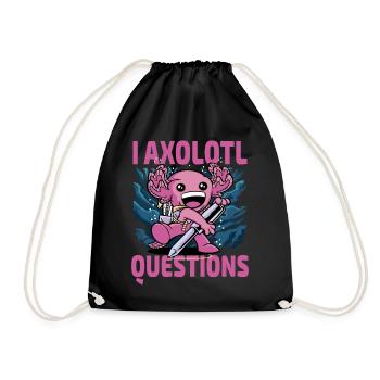 I axolotl Fragen - Turnbeutel - Schwarz - Vorne