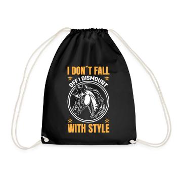 I Don´t Fall Off I Dismount With Style - Drawstring Bag - black - Front