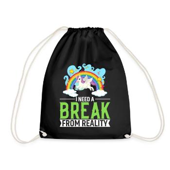 J’ai besoin d’une pause de la réalité - Sac de sport léger - noir - Devant